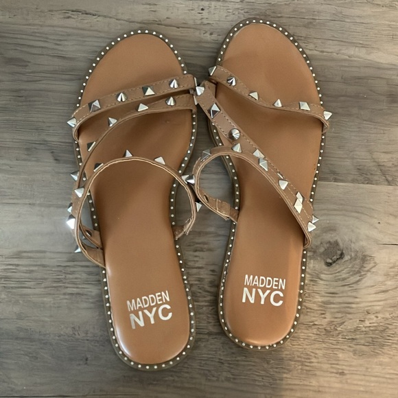 MADDEN NYC Nude Women Studded Strap Sandal 8 - Picture 4 of 7